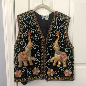 Beautiful Elephant Embellished Vest